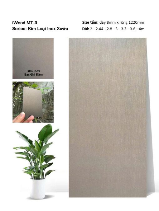 Tấm Ốp Than Tre Inox Xước iWood