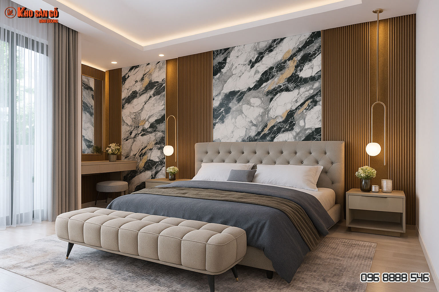 Tấm Ốp Đa Năng Sợi Than Tre Bề Mặt Vân Đá